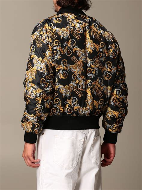 versace mens jacket black|Versace jeans couture jacket men's.